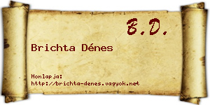 Brichta Dénes névjegykártya